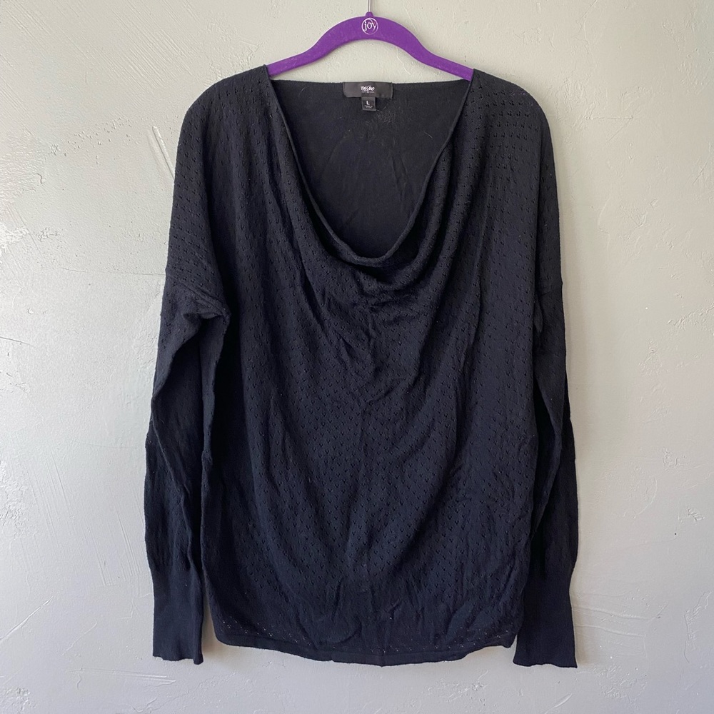 Mossimo Supply Co., size Large, Black Cowl-Neck Sweater